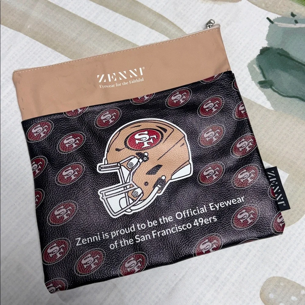 Zenni San Francisco 49ers Eyewear Pouch makeup bag faux leather